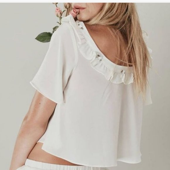 For Love And Lemons Other - LOVE & LEMONS Skivvies IVORY Rosette Sleep Shirt
